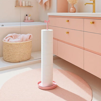Pink Bow Toilet Paper Holder Freestanding Bathroom Decoration