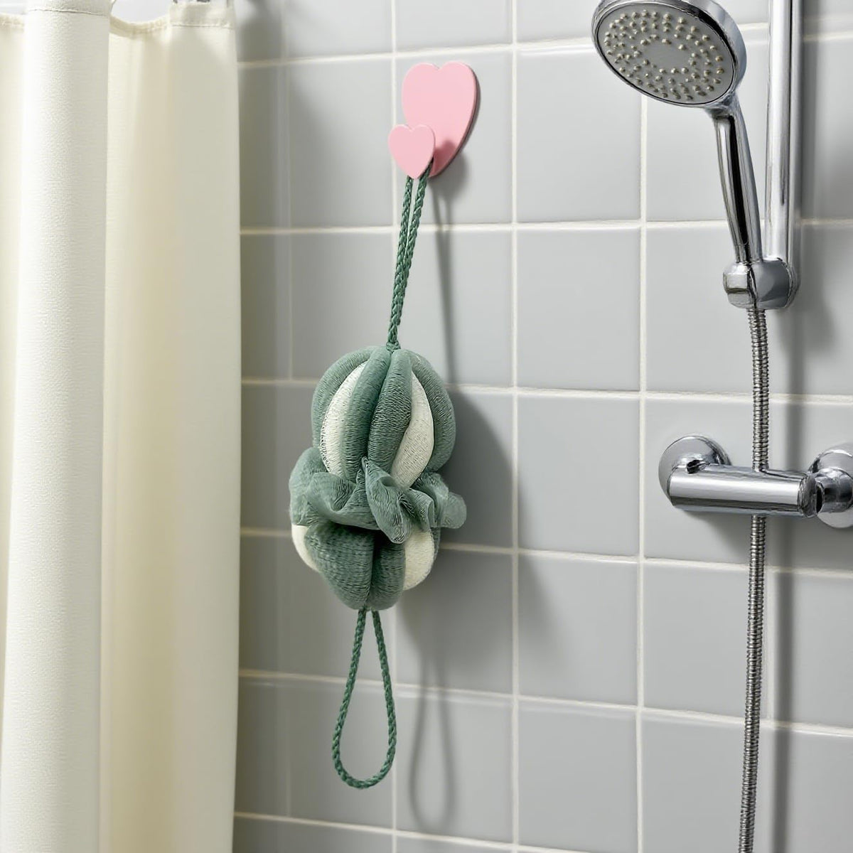 Cute Wall Hooks Self Adhesive Towel Hooks 4 Pack Pink Heart Shaped Wall Hooks, No Drill Stick on Hooks for Bathroom