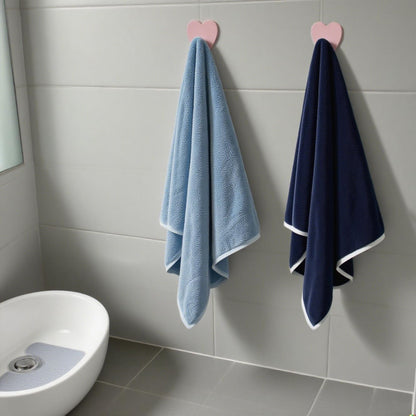 Cute Wall Hooks Self Adhesive Towel Hooks 4 Pack Pink Heart Shaped Wall Hooks, No Drill Stick on Hooks for Bathroom