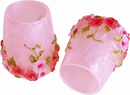 Vintage Pink Bathroom Accessories, 5Piece Bathroom Accessories Set, Bathroom Set Features, Soap Dispenser, Toothbrush Holder, Tumbler & Soap Dish - Bath Gift Set (Pink)