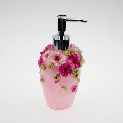 Vintage Pink Bathroom Accessories, 5Piece Bathroom Accessories Set, Bathroom Set Features, Soap Dispenser, Toothbrush Holder, Tumbler & Soap Dish - Bath Gift Set (Pink)