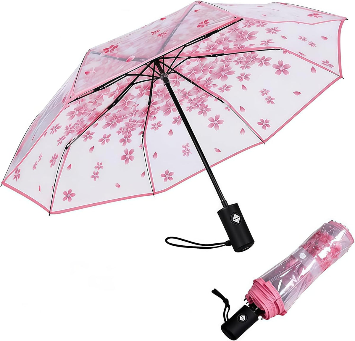 Windproof Travel Umbrella for Adult, Automatic Umbrellas for Rain - Compact Folding Umbrella with UV Protection, Lightweight Portable Design for Backpack/Walking/Car, Sun & Storm Ready