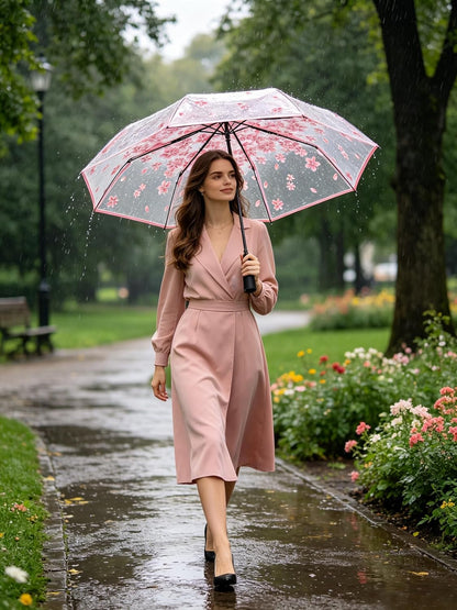Windproof Travel Umbrella for Adult, Automatic Umbrellas for Rain - Compact Folding Umbrella with UV Protection, Lightweight Portable Design for Backpack/Walking/Car, Sun & Storm Ready