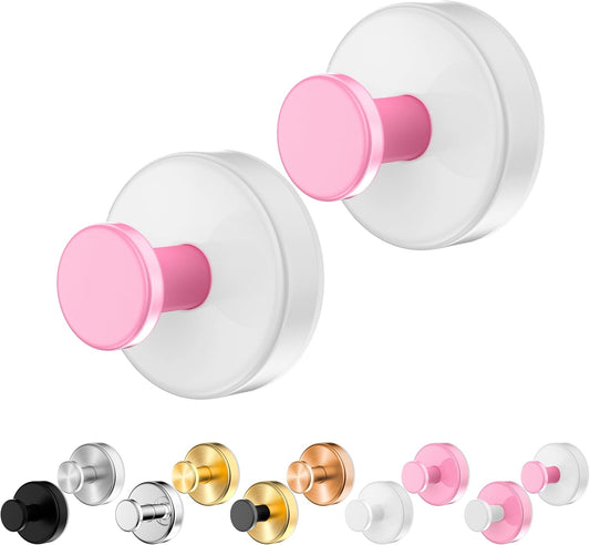 Suction Cup Hooks ,Wreath Hooks Hanger for Front Door,White Pink 2 Pcs