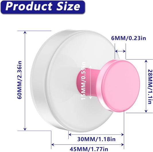 Suction Cup Hooks ,Wreath Hooks Hanger for Front Door,White Pink 2 Pcs