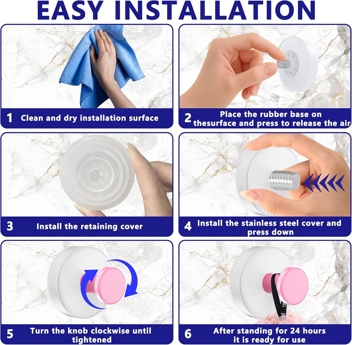 Suction Cup Hooks ,Wreath Hooks Hanger for Front Door,White Pink 2 Pcs