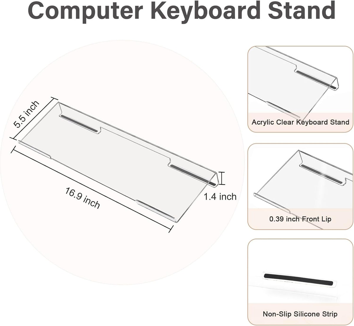 Keyboard Stand&Wrist Rest Support for Keyboard &Mouse Pad Set