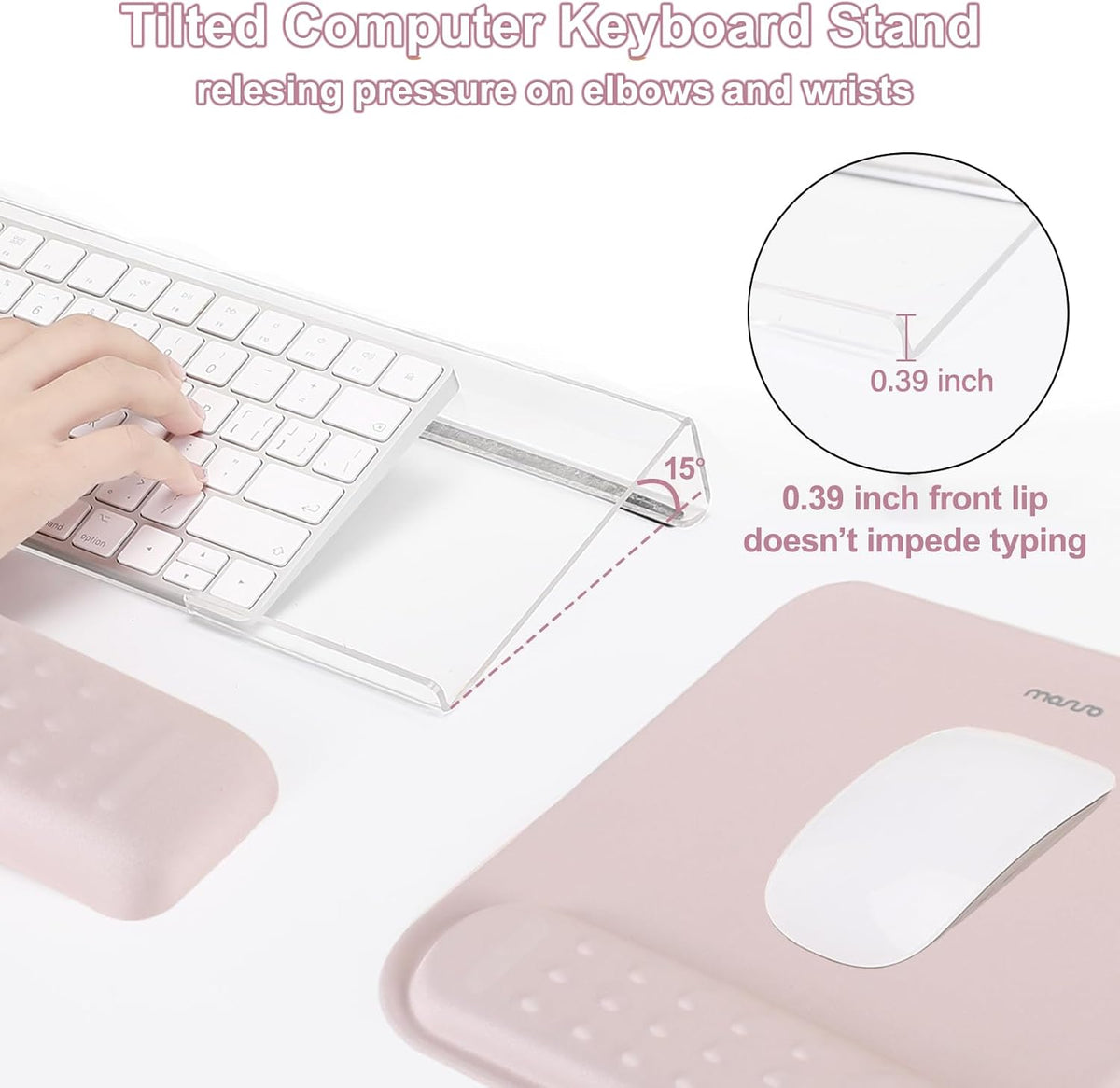 Keyboard Stand&Wrist Rest Support for Keyboard &Mouse Pad Set
