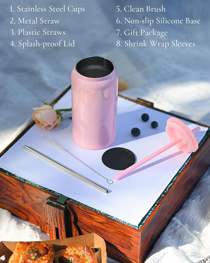 16 oz Sublimatable Tumbler, Insulated Tumbler with Straw
