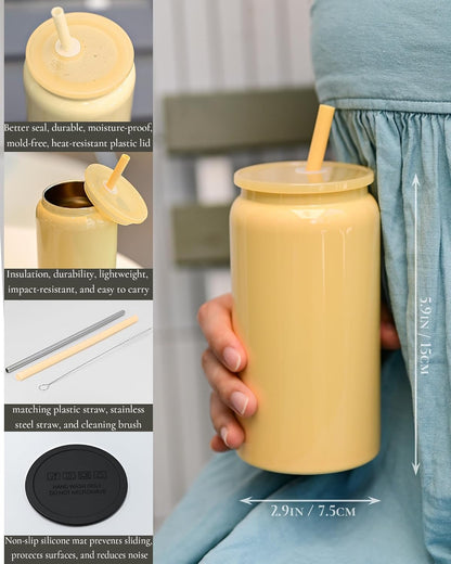 16 oz Sublimatable Tumbler, Insulated Tumbler with Straw