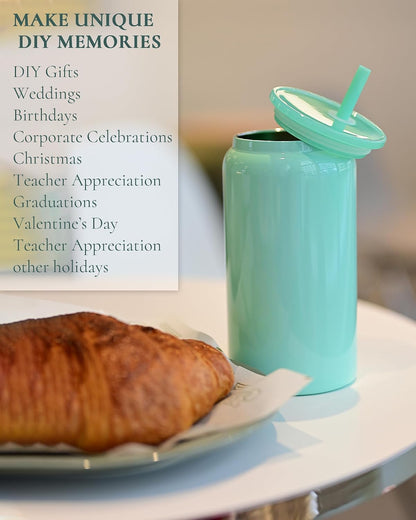 16 oz Sublimatable Tumbler, Insulated Tumbler with Straw