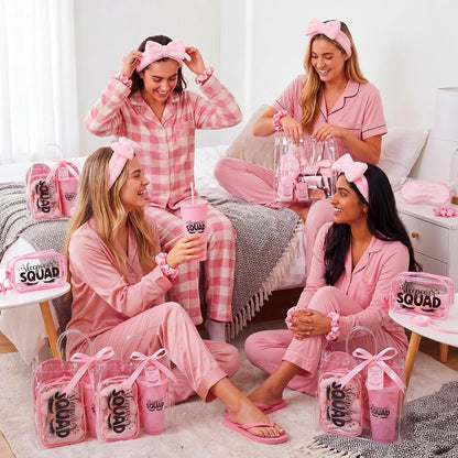 6 Sets/55 Pcs Spa Sleepover Birthday Party Supplies Kit, Pink