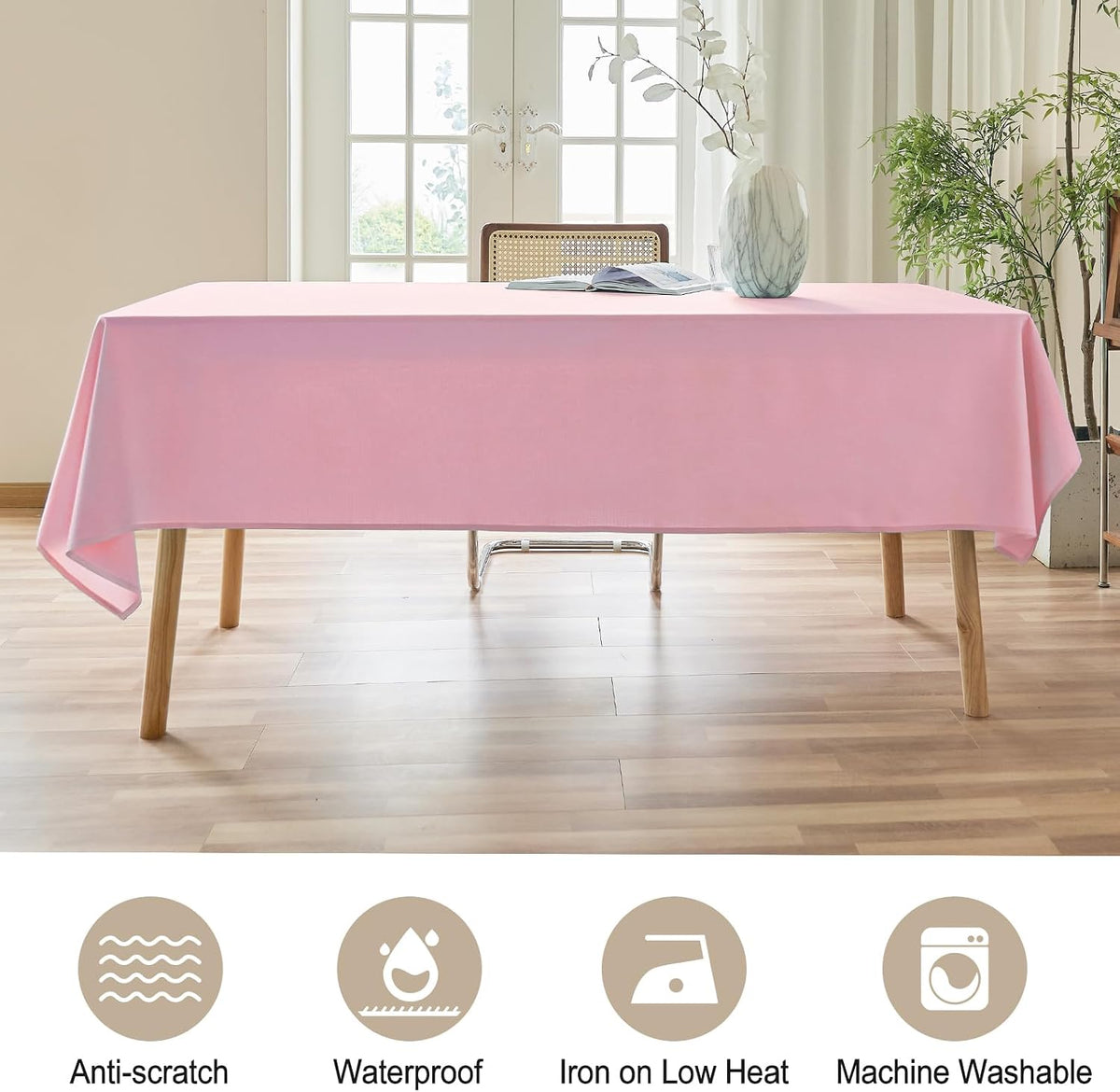 Textured Table Cloth Rectangle 60x84 Inch for Home Kitchen Decor