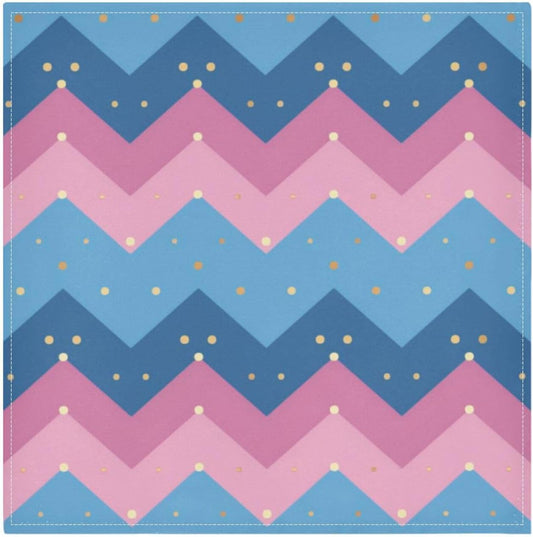 Zigzag Stripes in Pastel Pink Decorative Dinner Napkins Cloth Rustic Wrinkle Free Fabric Dinner Napkins Cloth Napkin Set of 6 servilletas para boda 20 x 20in