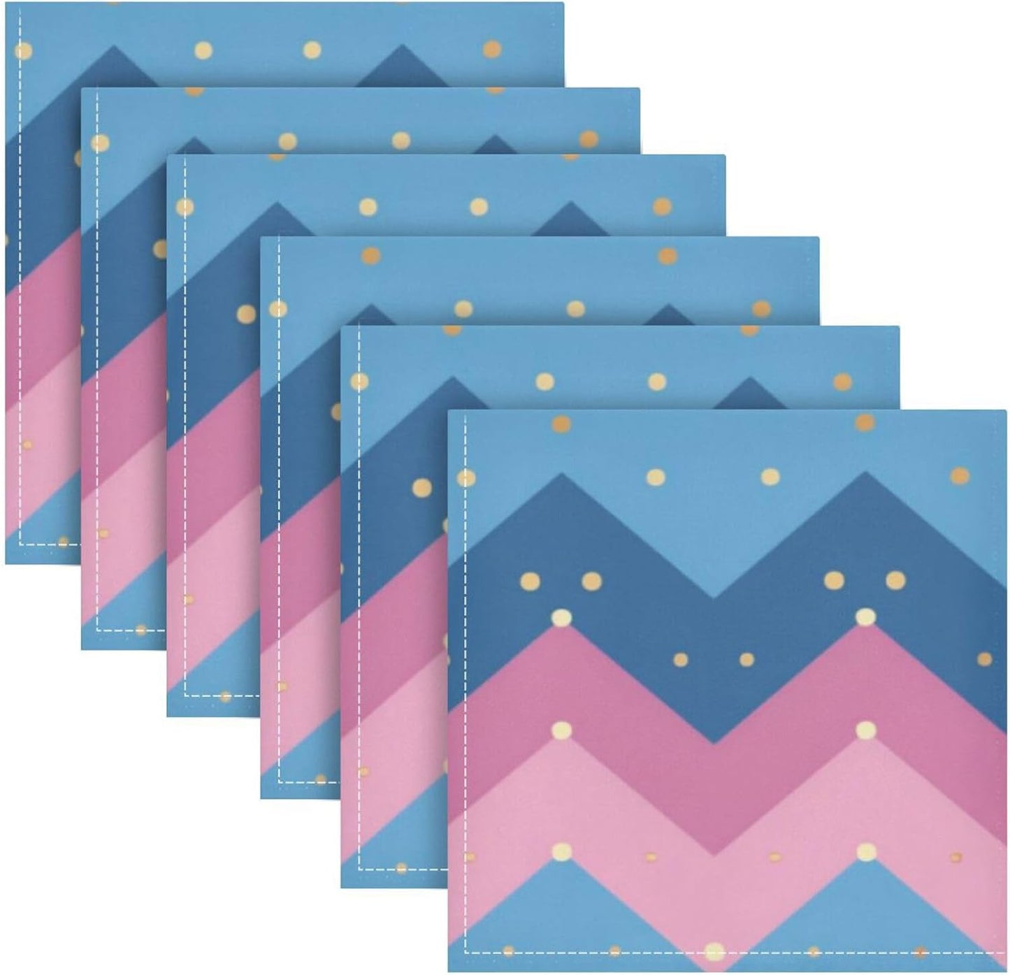 Zigzag Stripes in Pastel Pink Decorative Dinner Napkins Cloth Rustic Wrinkle Free Fabric Dinner Napkins Cloth Napkin Set of 6 servilletas para boda 20 x 20in
