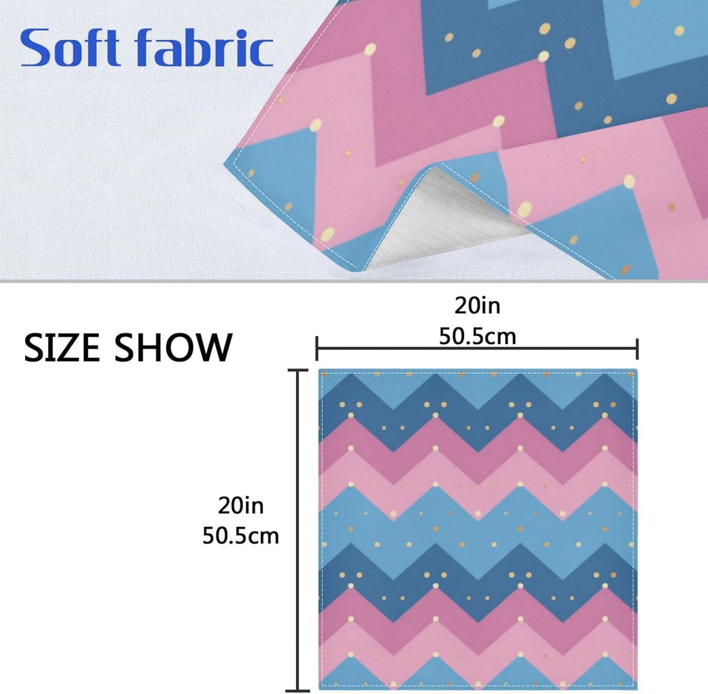 Zigzag Stripes in Pastel Pink Decorative Dinner Napkins Cloth Rustic Wrinkle Free Fabric Dinner Napkins Cloth Napkin Set of 6 servilletas para boda 20 x 20in