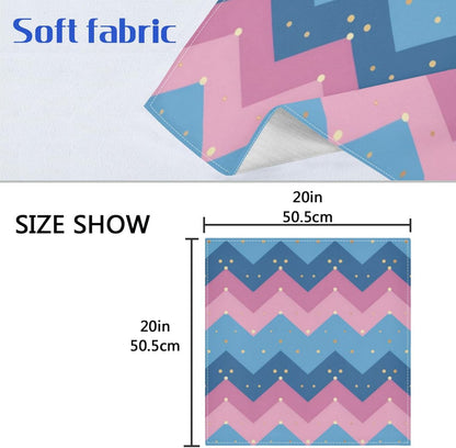 Zigzag Stripes in Pastel Pink Decorative Dinner Napkins Cloth Rustic Wrinkle Free Fabric Dinner Napkins Cloth Napkin Set of 6 servilletas para boda 20 x 20in