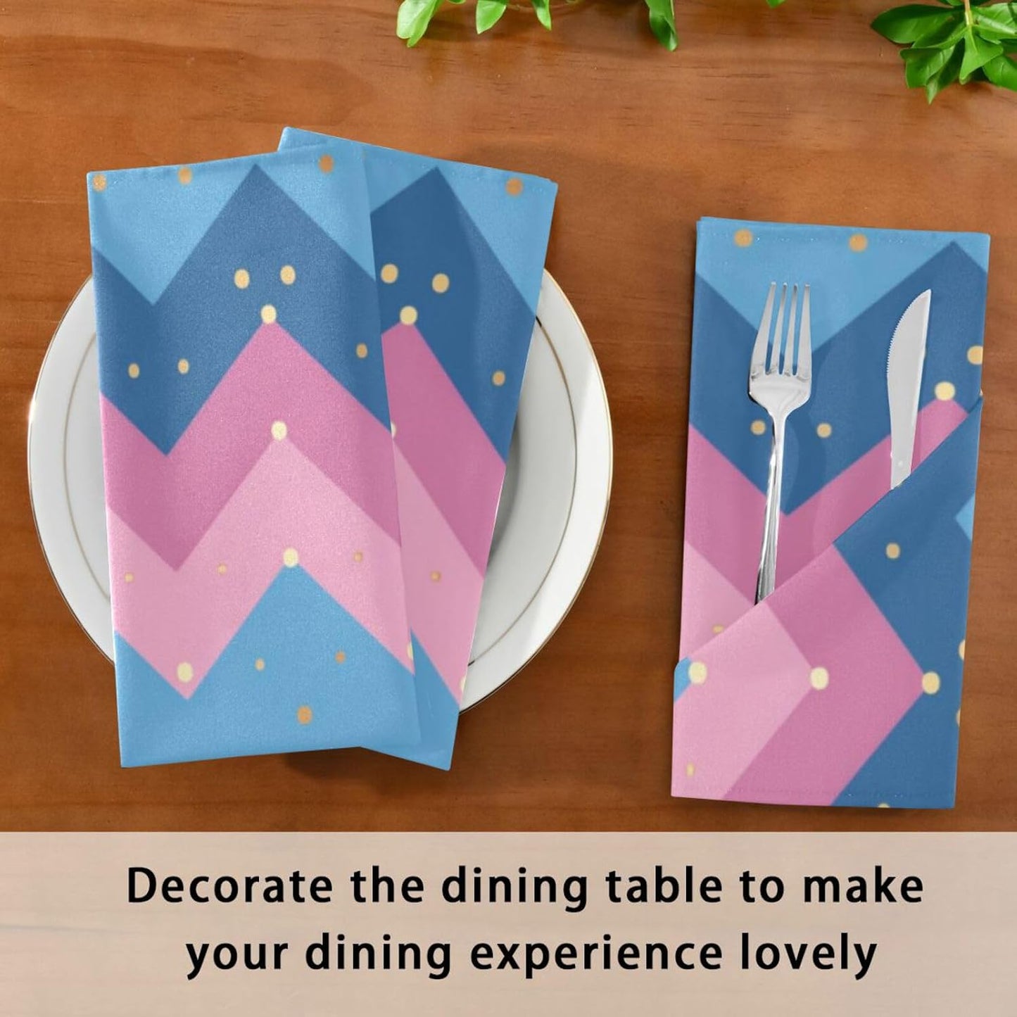 Zigzag Stripes in Pastel Pink Decorative Dinner Napkins Cloth Rustic Wrinkle Free Fabric Dinner Napkins Cloth Napkin Set of 6 servilletas para boda 20 x 20in