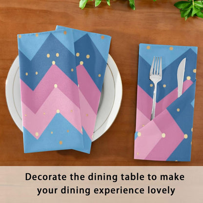Zigzag Stripes in Pastel Pink Decorative Dinner Napkins Cloth Rustic Wrinkle Free Fabric Dinner Napkins Cloth Napkin Set of 6 servilletas para boda 20 x 20in