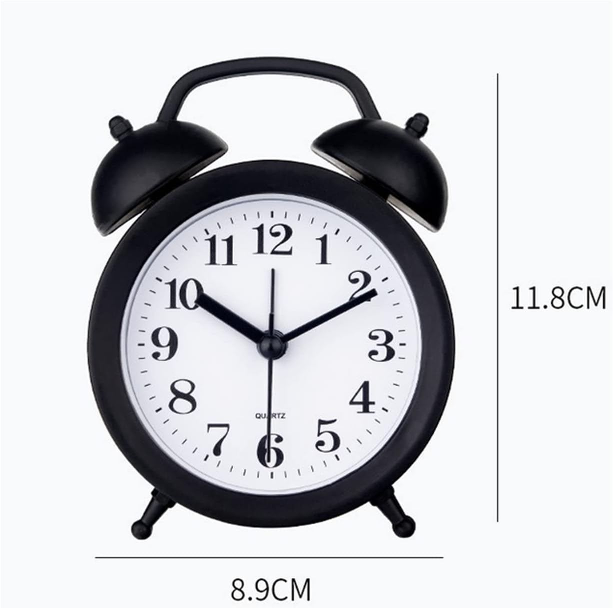 Kids Alarm Clock - Double Bell Classic Home Cute Battery Operated Analog Mini Round Bedside Desk Alarm Clock - Pink
