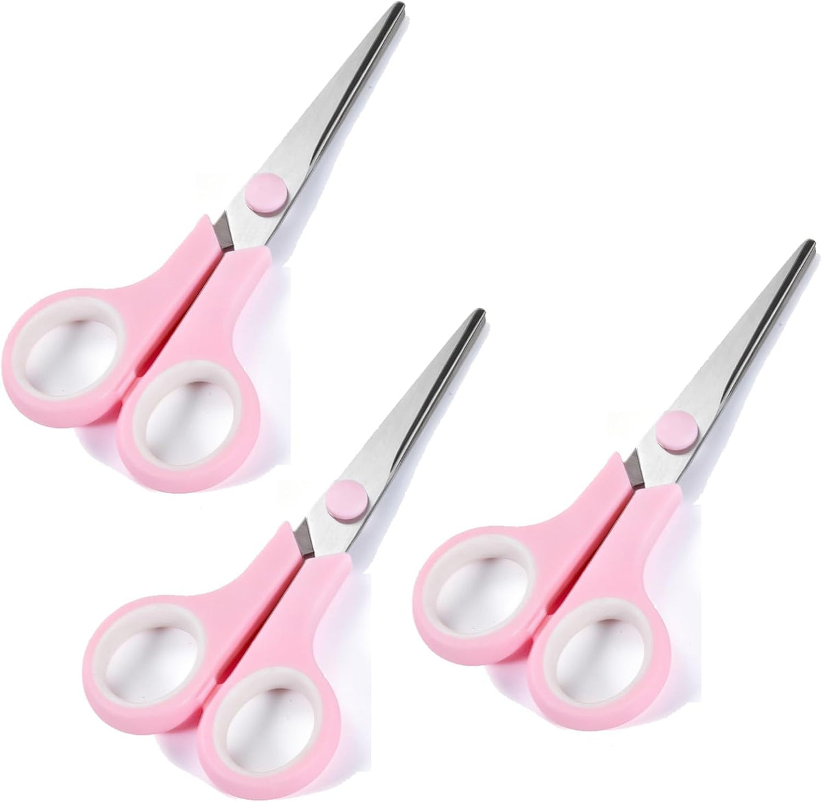 Pink Scissors, 5.5" All Purpose Scissor for Home and School (3 Pack)