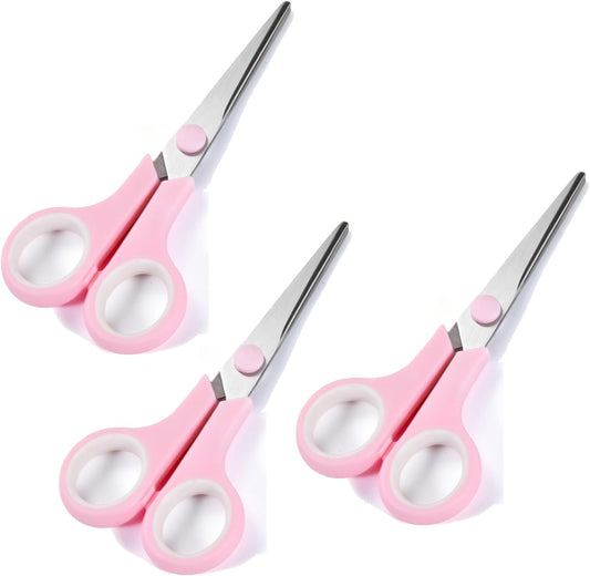Pink Scissors, 5.5" All Purpose Scissor for Home and School (3 Pack)