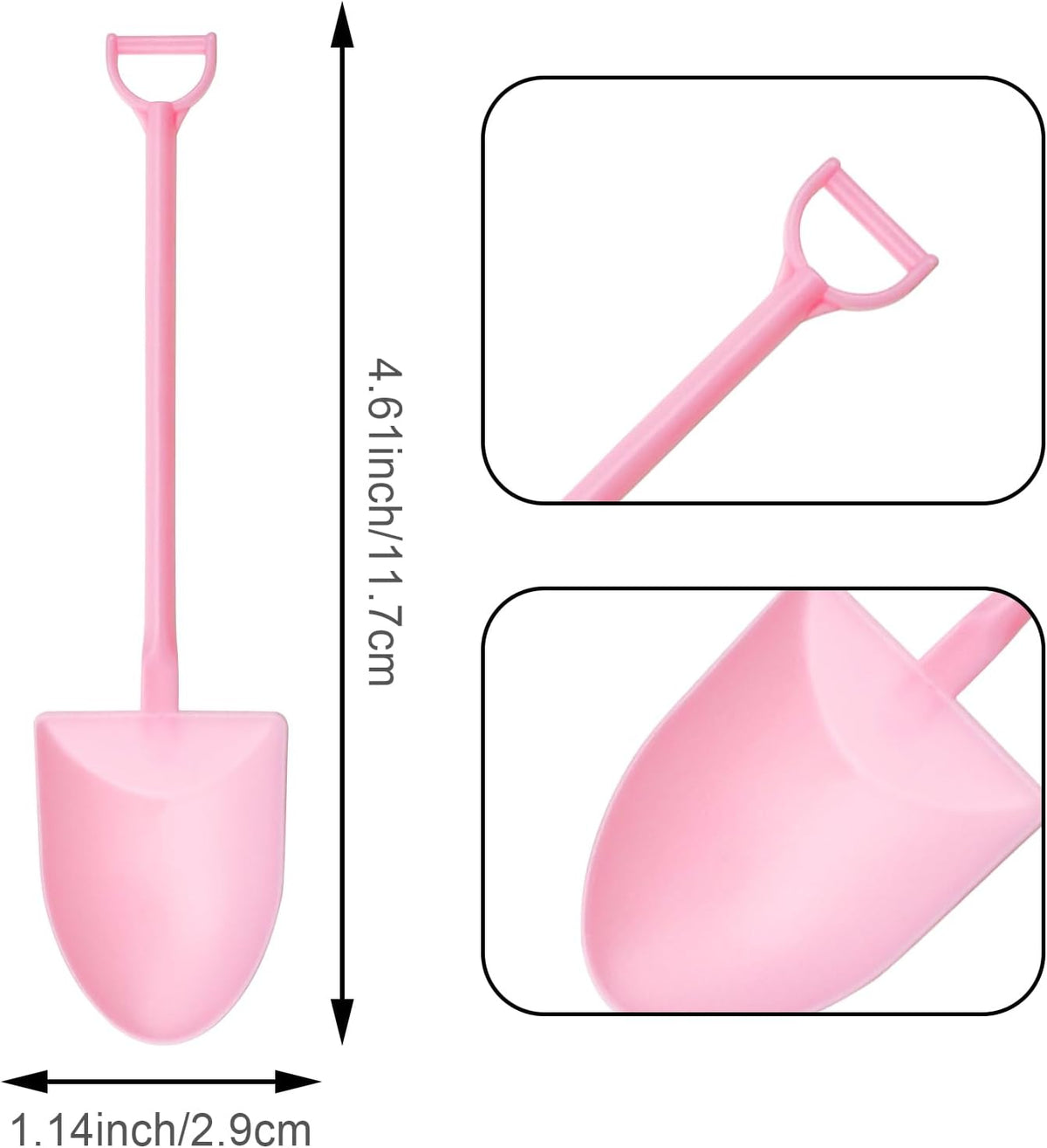 100PCS Mini Shovel Spoons for Desserts, Shovels Pudding Yogurt Spoons for Family or Party Cute Disposable Plastic Dessert (Pink)