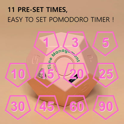 Cube Pomodoro Timer - Flip to Start Countdown, Rechargeable Mini Productivity Timer for Study, Office, 11 Preset Times, Silent/Vibration, Time Management Tool for Kids & ADHD (Pink)
