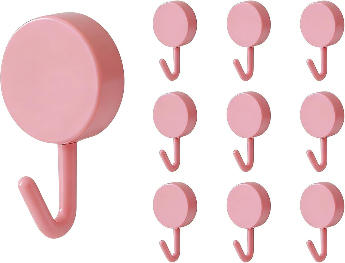 Set of 10 Wall Hooks for Hanging Heavy Duty 5 lbs,Pink Hooks for Walls String Light Hooks and Hat Hooks for Kitchen Curtain Towel Hook for Bathrooms Living Room Key Hook Coat Hook for Walls No Damage.