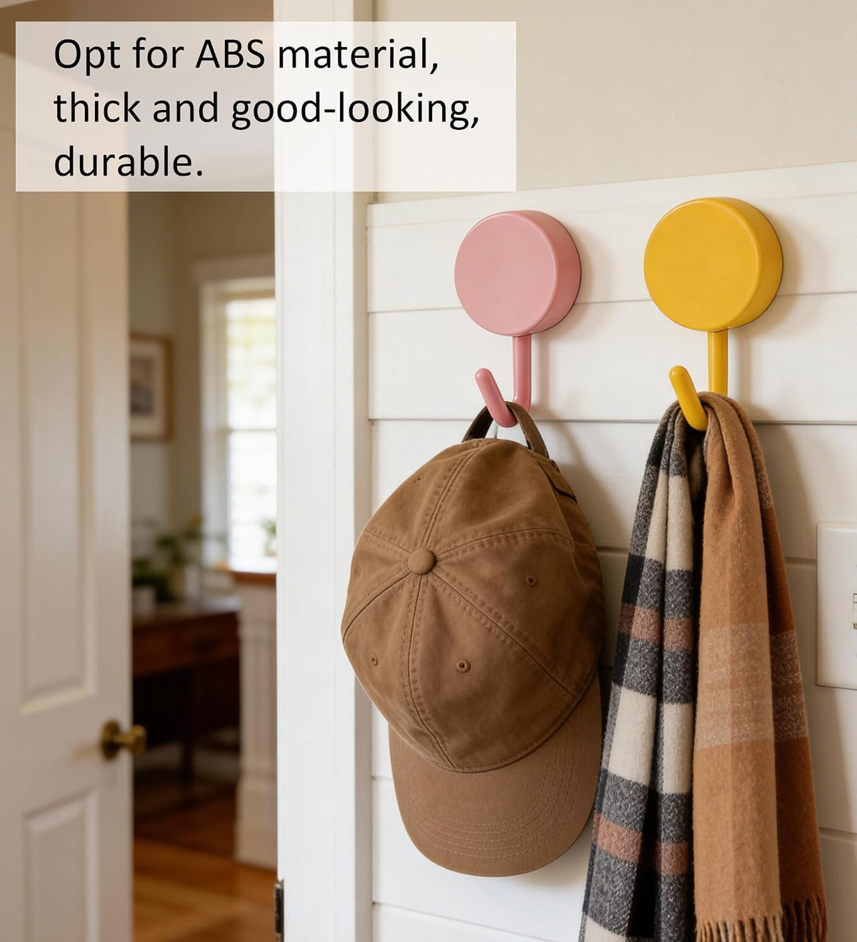 Set of 10 Wall Hooks for Hanging Heavy Duty 5 lbs,Pink Hooks for Walls String Light Hooks and Hat Hooks for Kitchen Curtain Towel Hook for Bathrooms Living Room Key Hook Coat Hook for Walls No Damage.