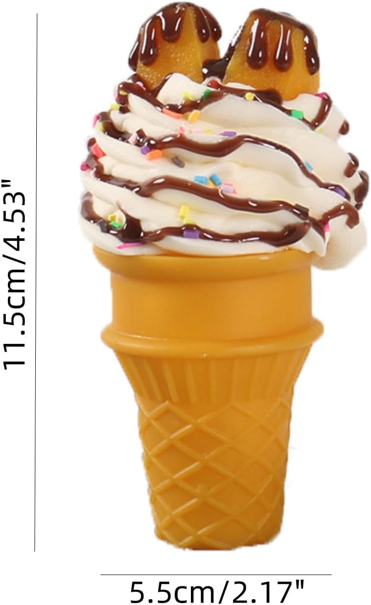 2PCS Realistic Fake Ice Cream Cones Prop with Peach