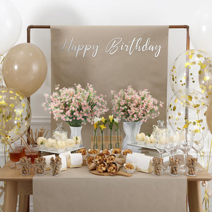 12 Pcs Artificial Baby's Breath Faux Gypsophila Flowers,Light Pink