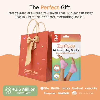 Moisturizing Heel Socks for Dry Cracked Heels, 2 Pairs