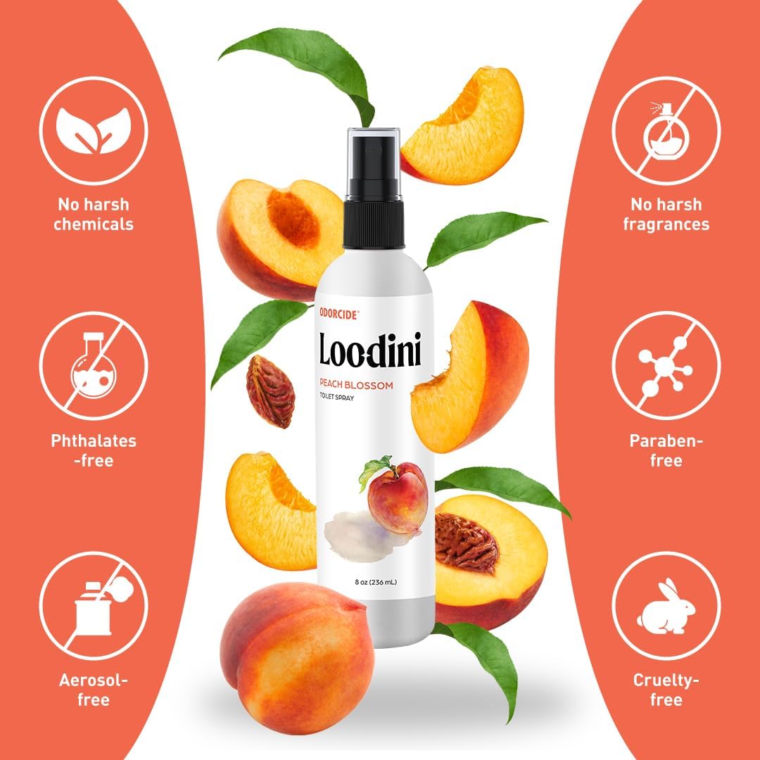 Area Deodorizer Peach Blossom 8oz Spray - Bathroom Odor Eliminator & Toilet Deodorizer