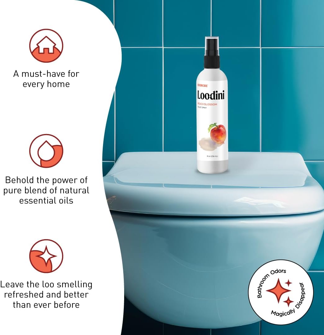 Area Deodorizer Peach Blossom 8oz Spray - Bathroom Odor Eliminator & Toilet Deodorizer