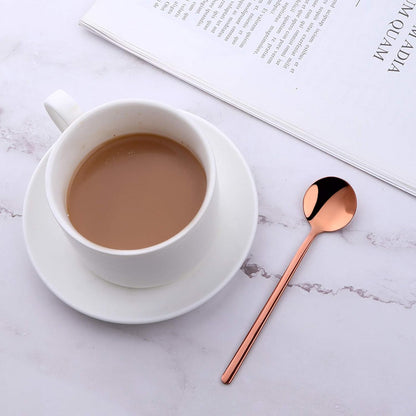Cute Small Coffee Spoons Set of 8, 18/10 Stainless Steel Rose Gold Demitasse Spoons for Tea, Dessert, Appetizer, 5.1-inch