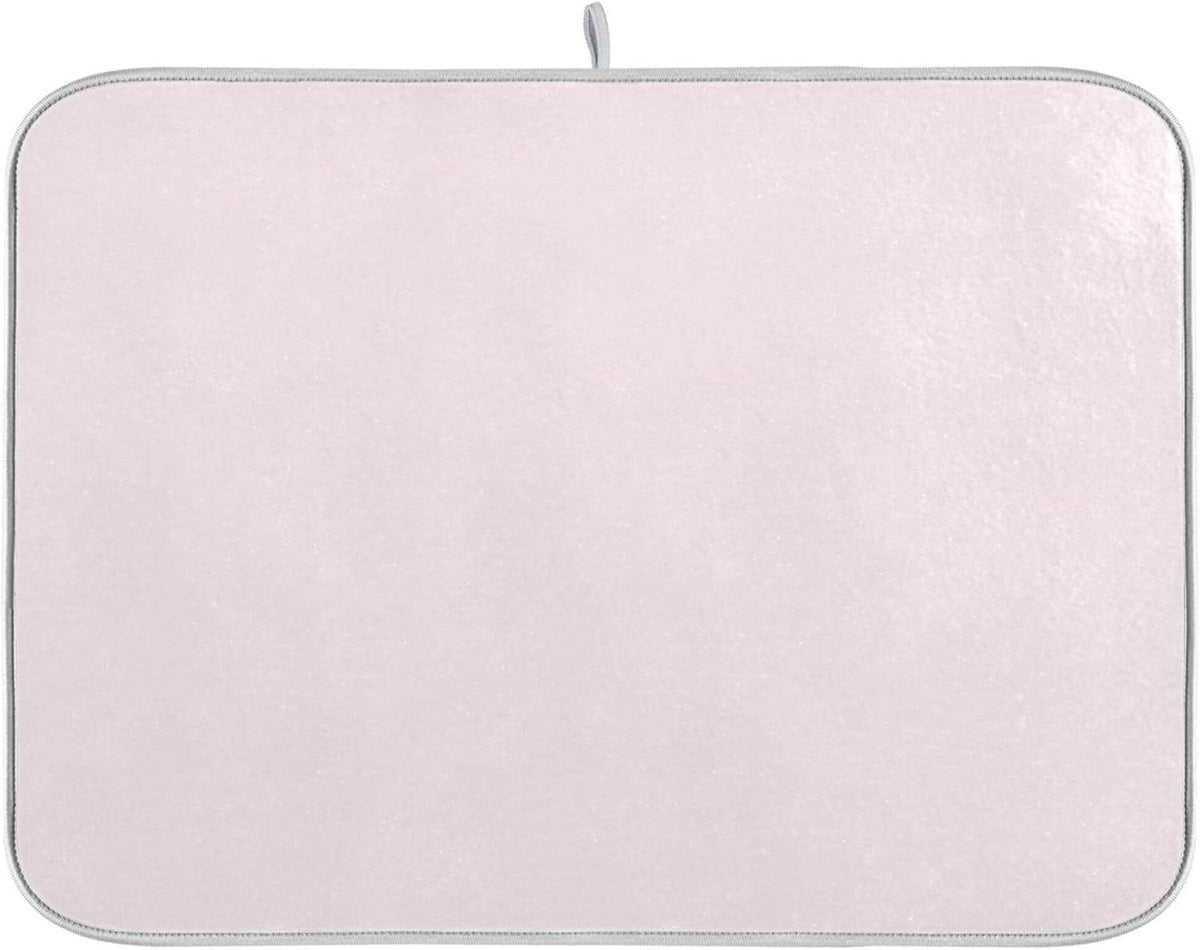 Blush Pink Small Dish Drying Mat Xl for Dishes Kitchen Accessories Counter Microfiber Dish Drainer Pad Heat Resistant Mat Decor 16x18 Inch