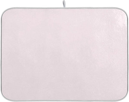 Blush Pink Small Dish Drying Mat Xl for Dishes Kitchen Accessories Counter Microfiber Dish Drainer Pad Heat Resistant Mat Decor 16x18 Inch
