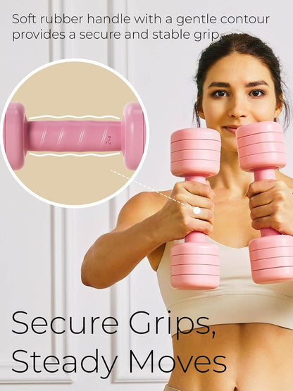 One-Twist Adjustable Dumbbell Set | 2LB 3LB 4LB 5LB Hand Weights for Women