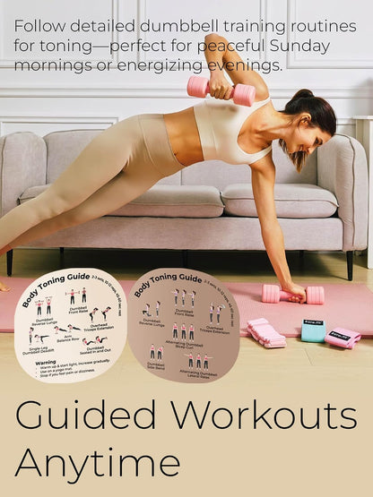 One-Twist Adjustable Dumbbell Set | 2LB 3LB 4LB 5LB Hand Weights for Women