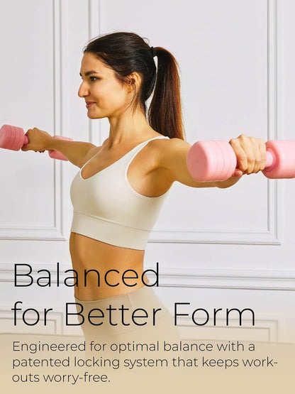 One-Twist Adjustable Dumbbell Set | 2LB 3LB 4LB 5LB Hand Weights for Women