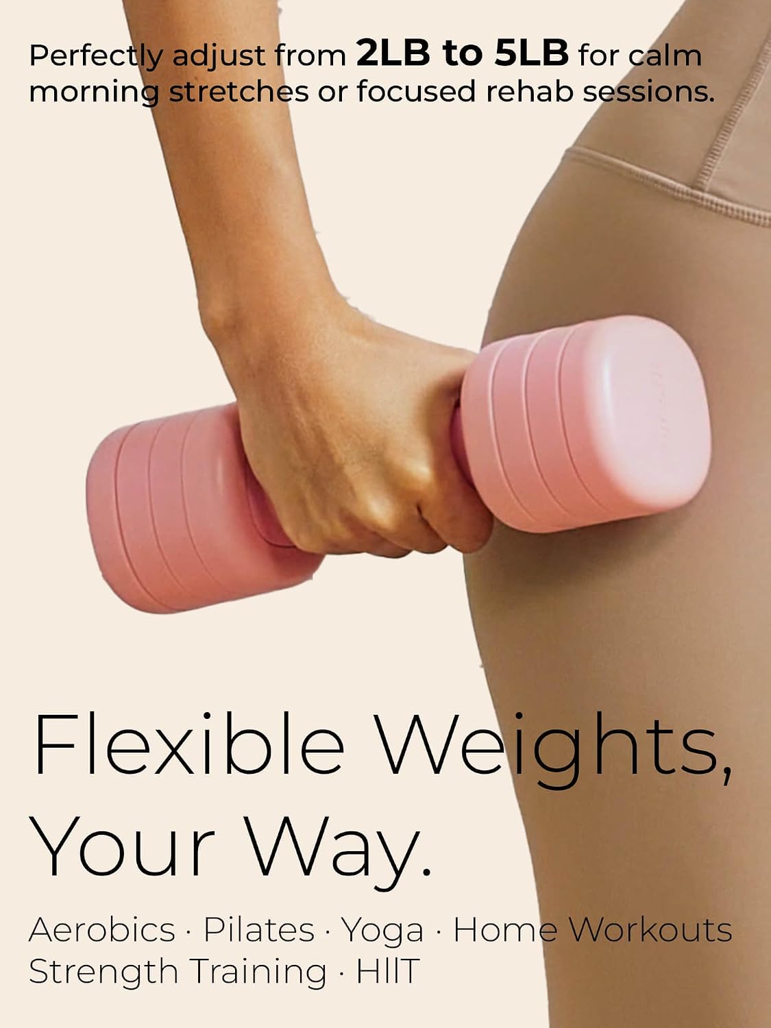 One-Twist Adjustable Dumbbell Set | 2LB 3LB 4LB 5LB Hand Weights for Women