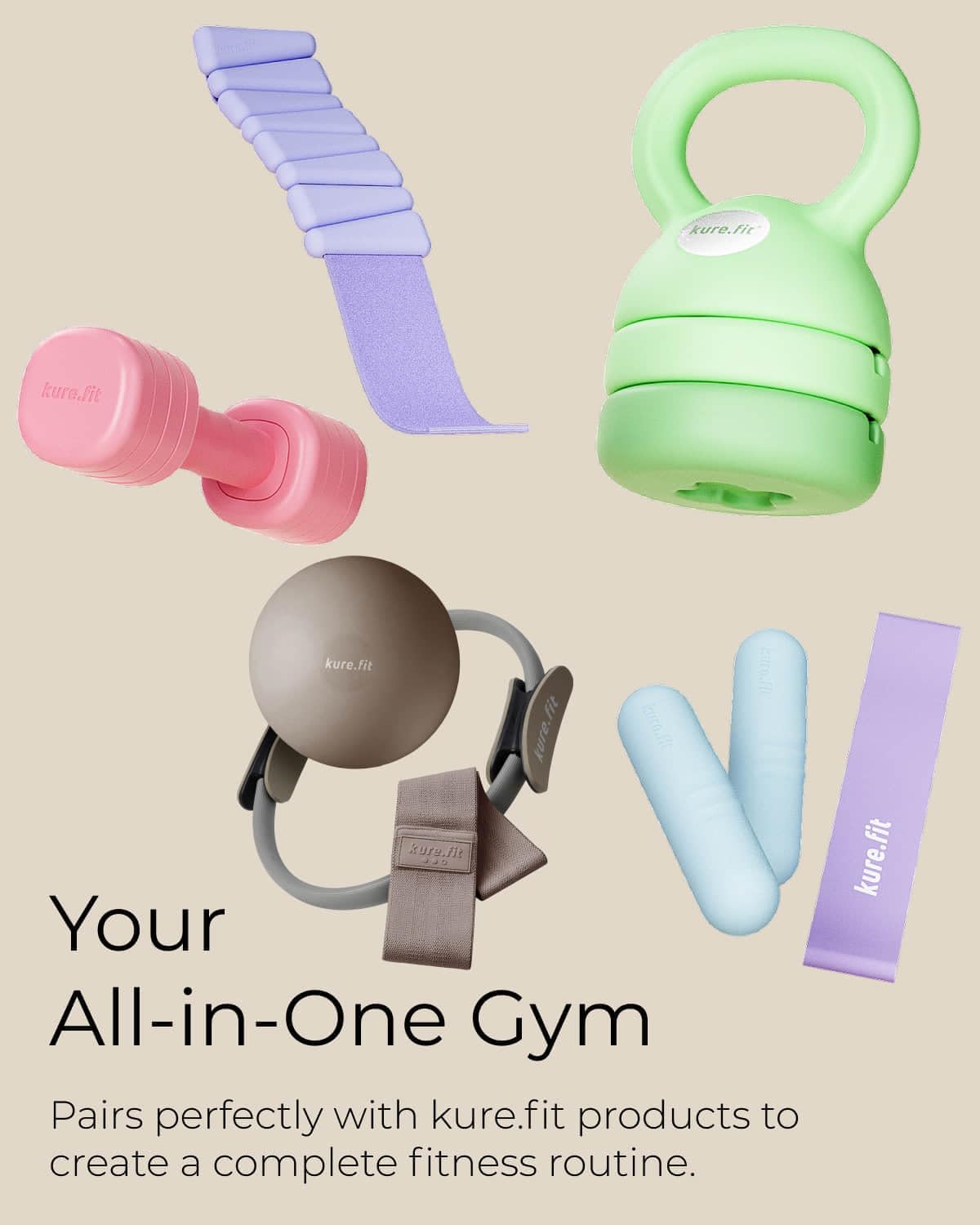 One-Twist Adjustable Dumbbell Set | 2LB 3LB 4LB 5LB Hand Weights for Women