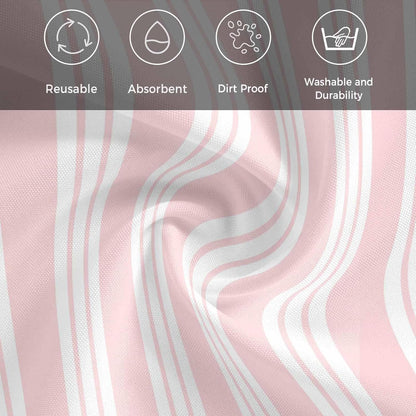 Striped Pink Cloth Napkins Set of 4, Holiday Napkins for Baby Shower, Farmhouse Line Stripes Classic Washable Reusable Dinner Napkin for Cocktail Wedding Party, 20 x 20 Inch