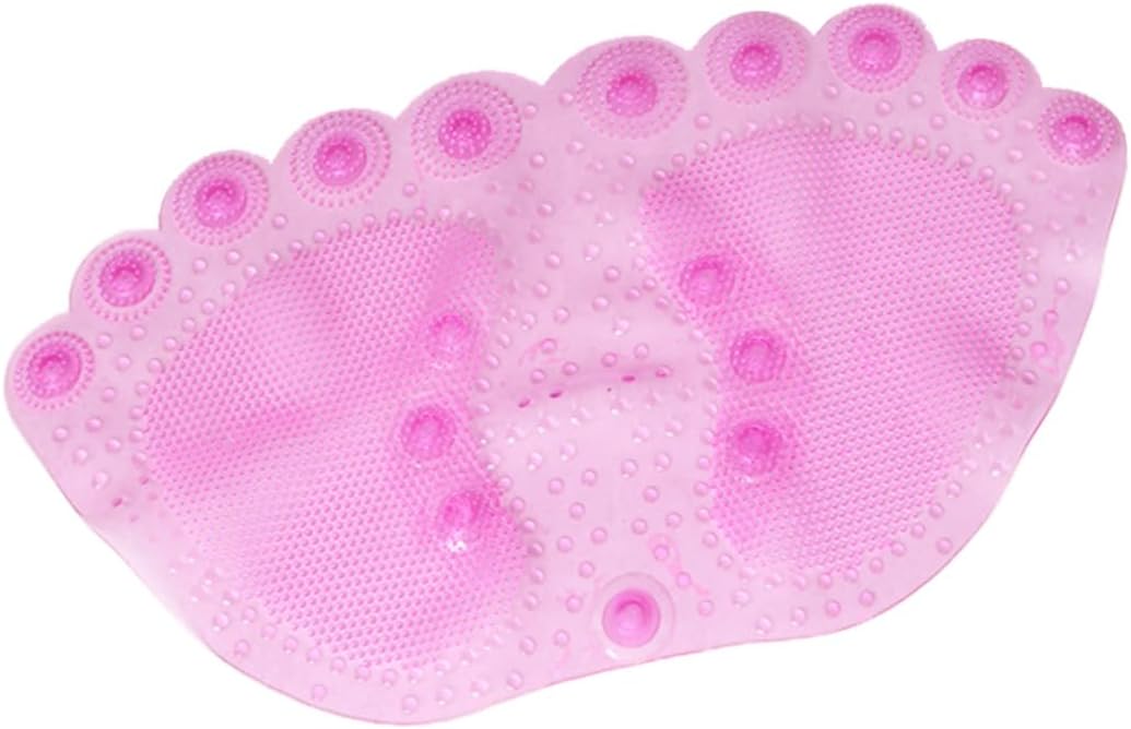 Non-Slip PVC Bathroom Mat in Pink Suction Cup Shower Pad Water-Resistant Bath Rug for Bathtub and Floor for Home and Travel