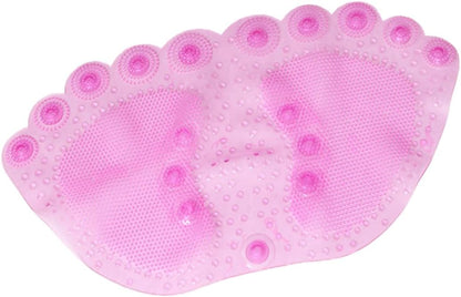 Non-Slip PVC Bathroom Mat in Pink Suction Cup Shower Pad Water-Resistant Bath Rug for Bathtub and Floor for Home and Travel
