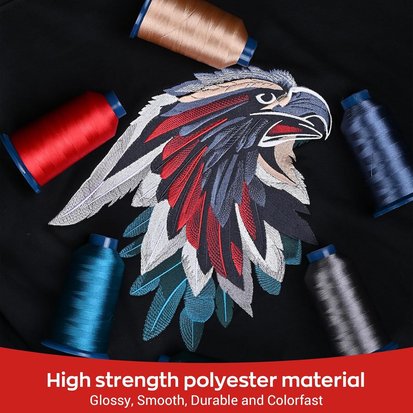Polyester Embroidery Thread 4000M(4374Y) 40WT Thread for Commercial Multi Needles and Single Needle Embroidery Machine Pink 0014