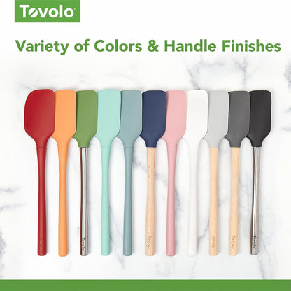 Flex Core 5 Piece Silicone Spatula Set Heat Resistant All Silicone Utensils Include Non Stick Spatula Spoonula Jar Scraper, Dishwasher Safe BPA Free Spatulas for Baking Mixing, Pink Sorbet