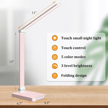 LED Desk Lamp with USB Ports,Touch Desk Lamps for Home Office with 5 Modes