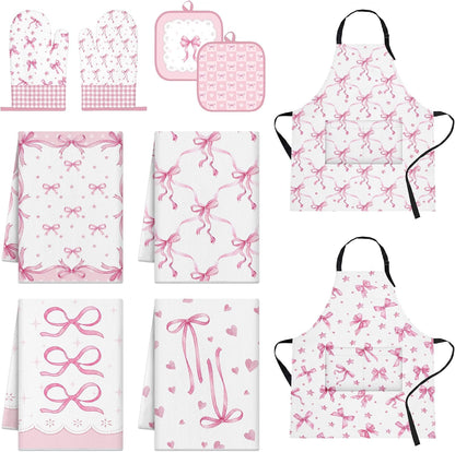 Sanwarm Kitchen Set of 10, for Cooking Coquette Bow
